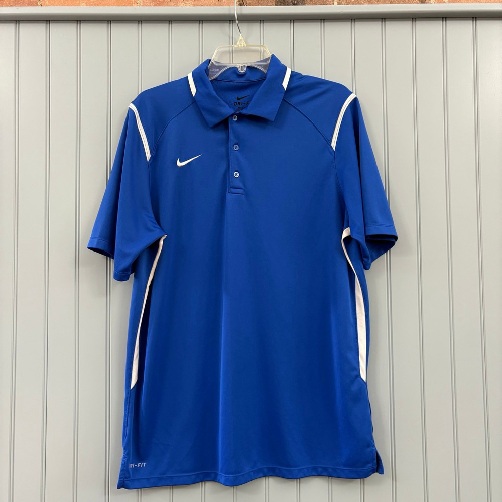 Men's Nike Blue & White Dri-FIT Polo Shirt M